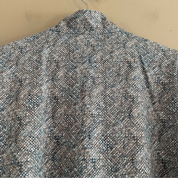 Bugatchi OoohCotton Tech 8 Way Stretch Geometric 1/4 Zip Pullover Navy XL Logo - Picture 5 of 14